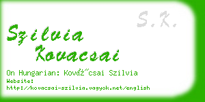 szilvia kovacsai business card